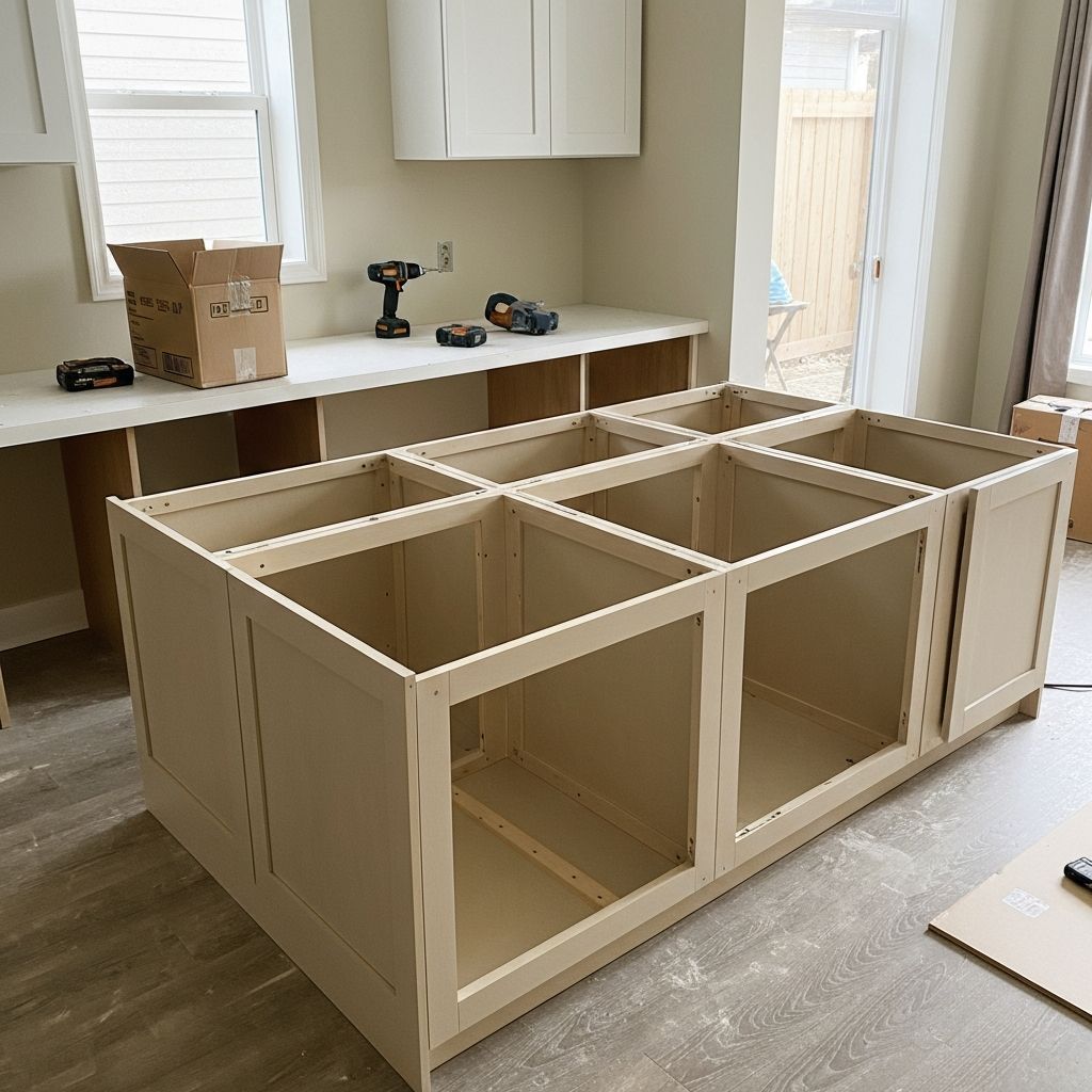 Pose de caissons de cuisine